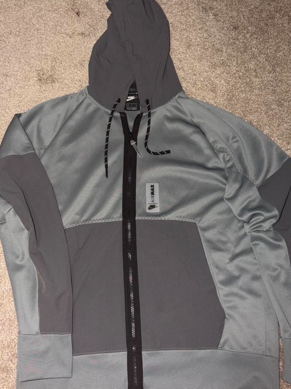 Nike Men's Gray Two-Tone Performance Full-Zip Hoodie